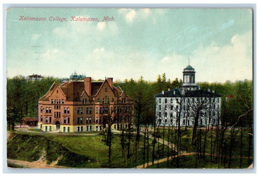 1910 Kalamazoo College Kalamazoo Michigan MI Antique Postcard Postcard
