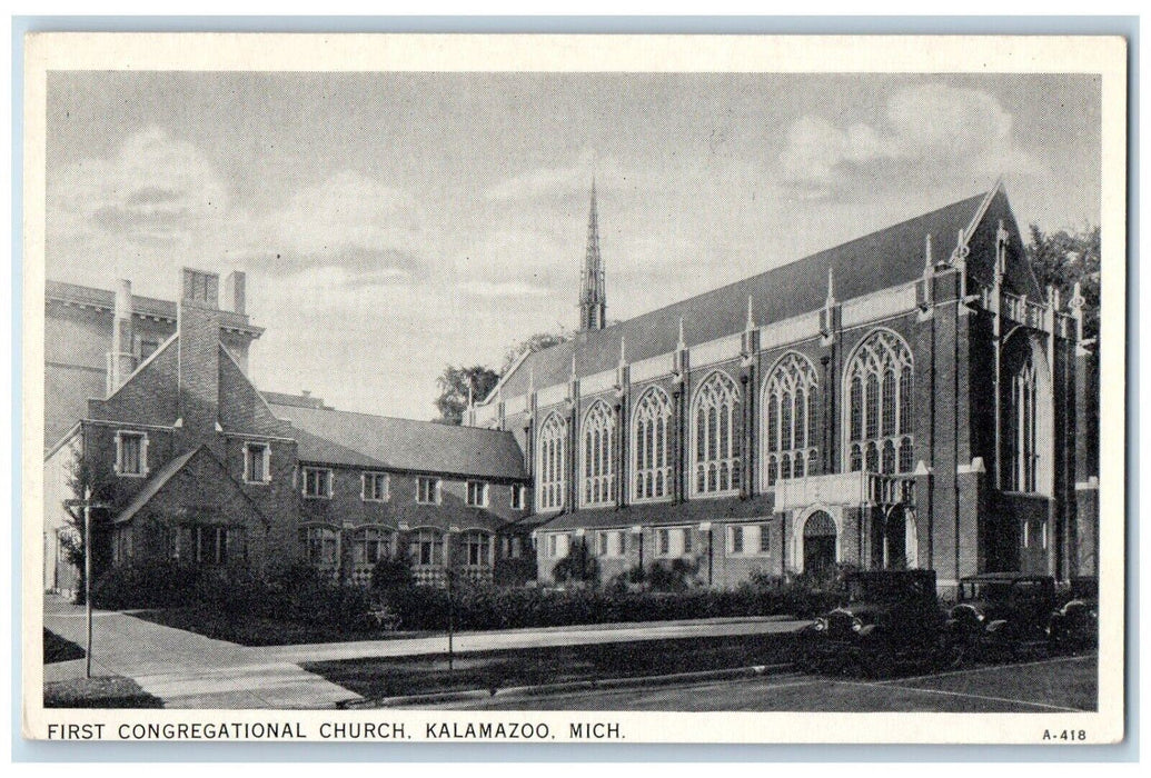 c1950's First Congregational Church Kalamazoo Michigan MI Vintage Postcard