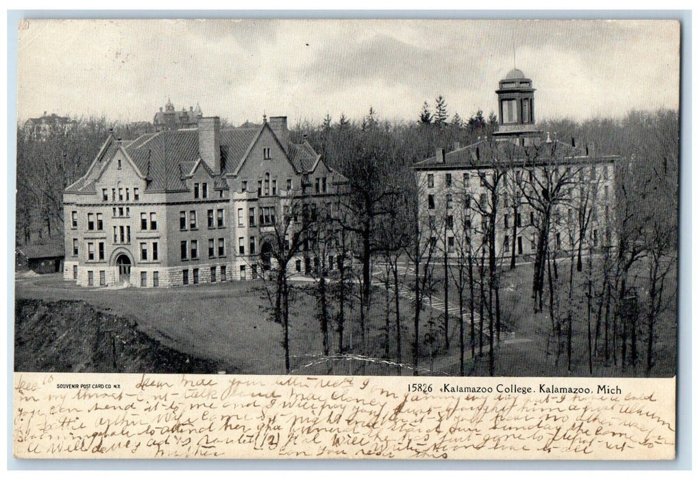 1906 Kalamazoo College Kalamazoo Michigan MI Spencerport NY Alamo MI Postcard
