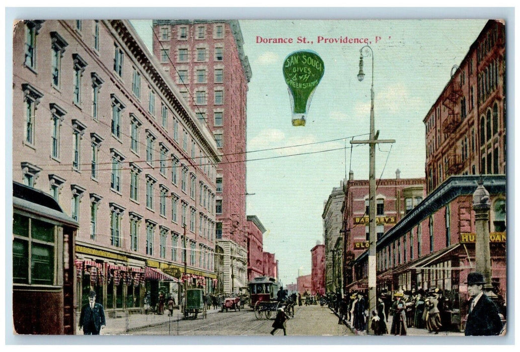 c1910's Dorance St. San Souci's Stores Providence RI Advertising Postcard