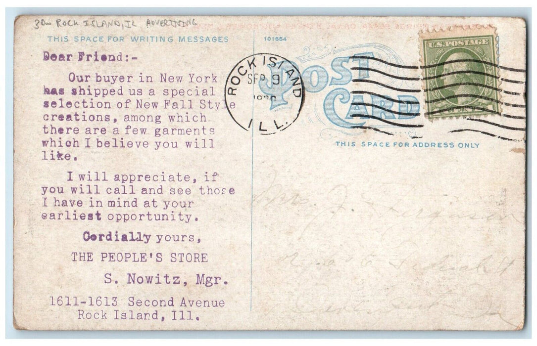 Manhattan Bridge Plaza Canal Street Bowery NY Advertising Rock Island ILPostcard