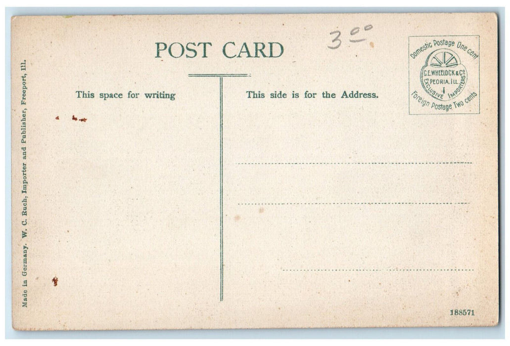 Front View Of English Reform Church Freeport Illinois IL Antique Postcard