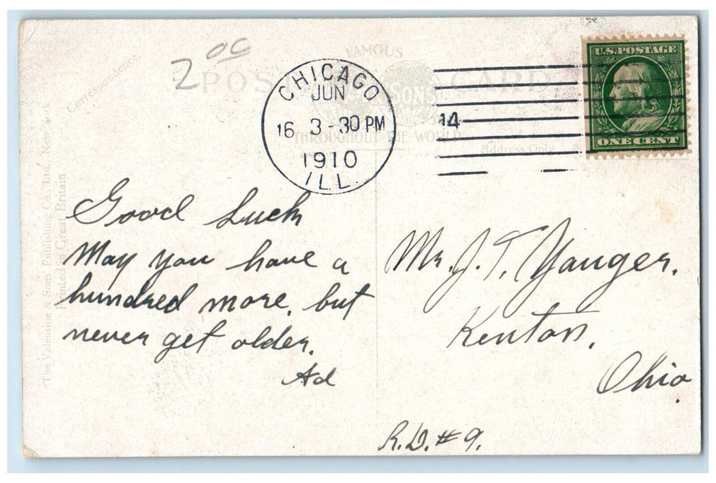 1910 View Of High School Building Evanston Chicago Illinois IL Antique Postcard