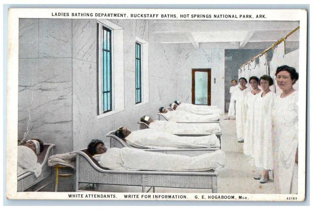 c1930's Ladies Bathing Department Buckstaff Baths White Attendants Postcard