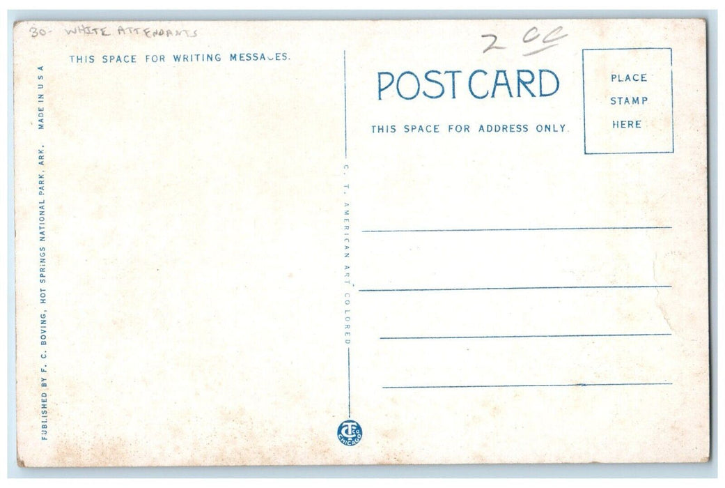 c1930's Ladies Bathing Department Buckstaff Baths White Attendants Postcard