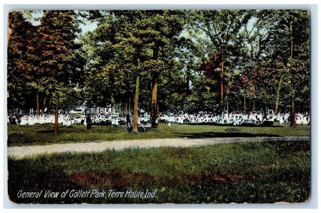 1908 General View Of Gollett Park Terre Haute Indiana IN Posted Antique Postcard