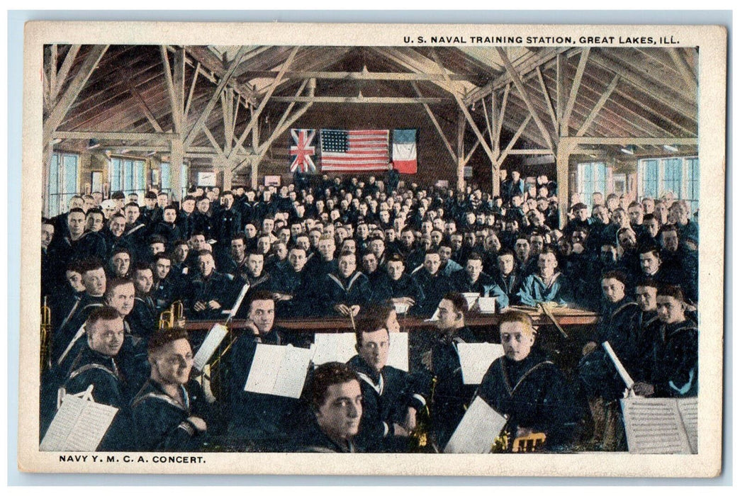 U.S Naval Training Station Navy Y.M.C.A Great Lakes Illinois IL Vintage Postcard