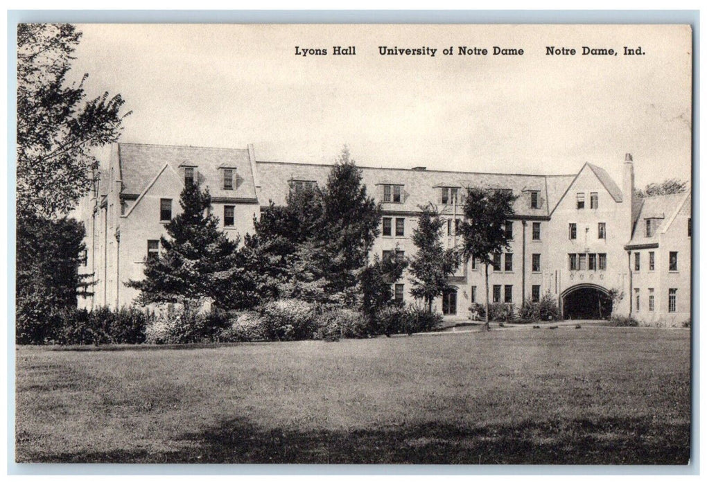 Lyons Hall University Of Notre Dame Building Campus Notre Dame IN Postcard