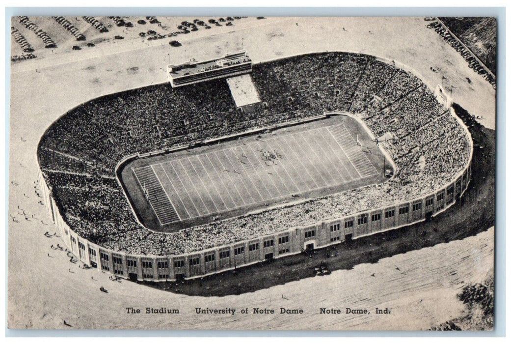c1940's Notre Dame IN, The Stadium University Of Notre Dame Vintage Postcard