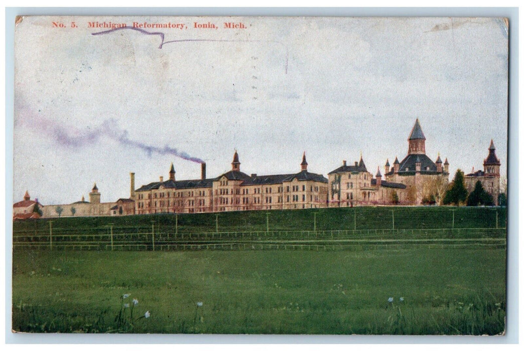 1909 Michigan Reformatory Building Ionia Michigan MI Posted Antique Postcard