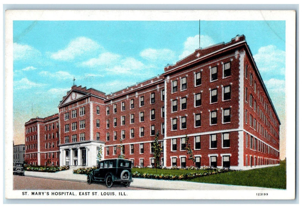View Of St. Mary's Hospital Building East St. Louis Illinois IL Vintage Postcard