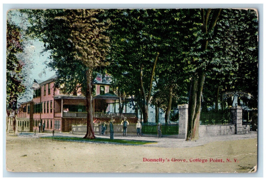 c1910's Donnelly's Grove Dirt Road College Point New York NY Antique Postcard