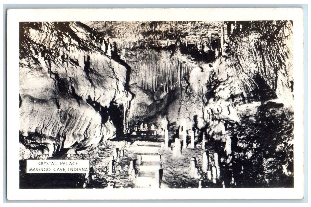 c1940's Crystal Palace View Marengo Cave Indiana IN RPPC Photo Postcard