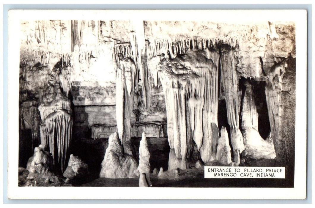 c1940's Entrance To Pillard Palace View Marengo Cave IN RPPC Photo Postcard