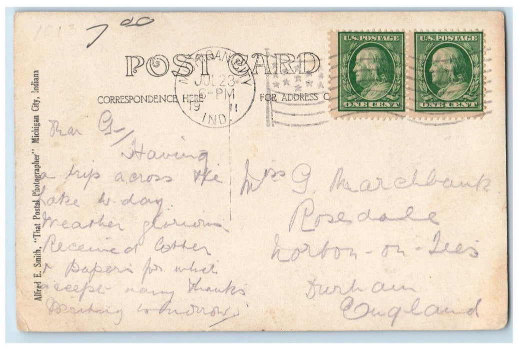 1911 Entrance To Prison View Michigan City Indiana IN RPPC Photo Postcard