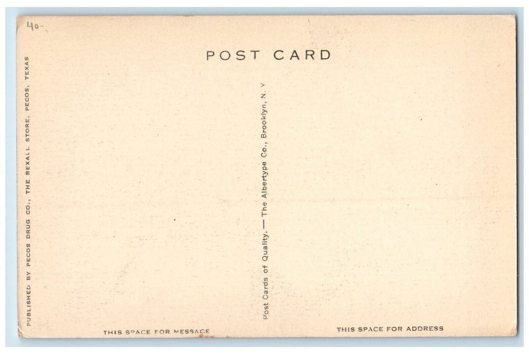 c1930's First Baptist Church Dirt Road Pecos Texas TX Unposted Vintage Postcard