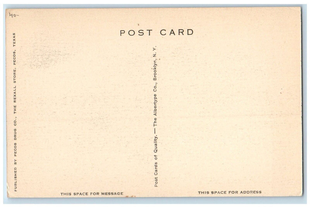 c1930's Methodist Church And Trees Dirt Road Pecos Texas TX Vintage Postcard