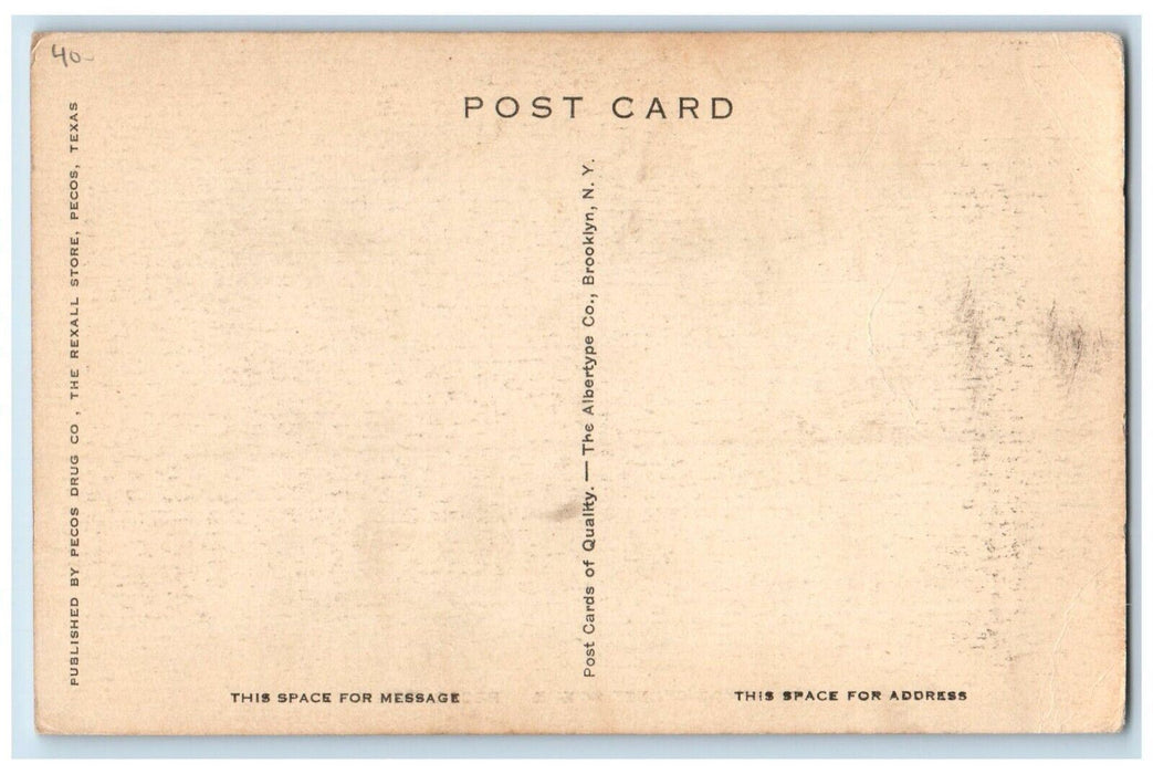 c1930's Residence Street Houses Dirt Road Pecos Texas TX Vintage Postcard