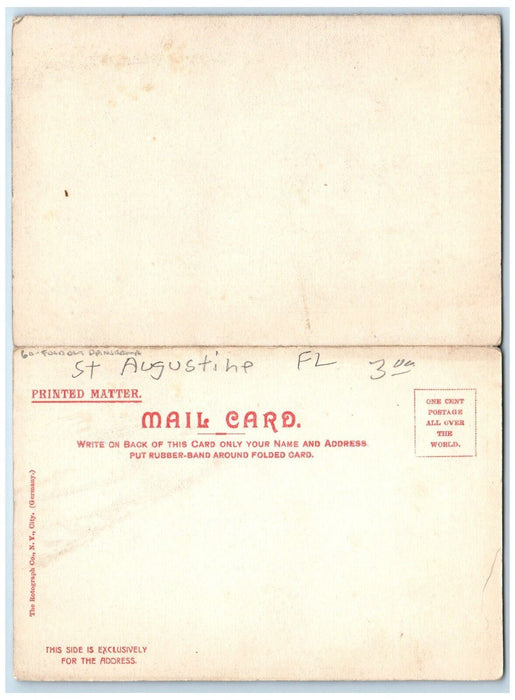c1905 Court Of Hotel Ponce De Leon St. Augustine FL Panorama Fold Out Postcard