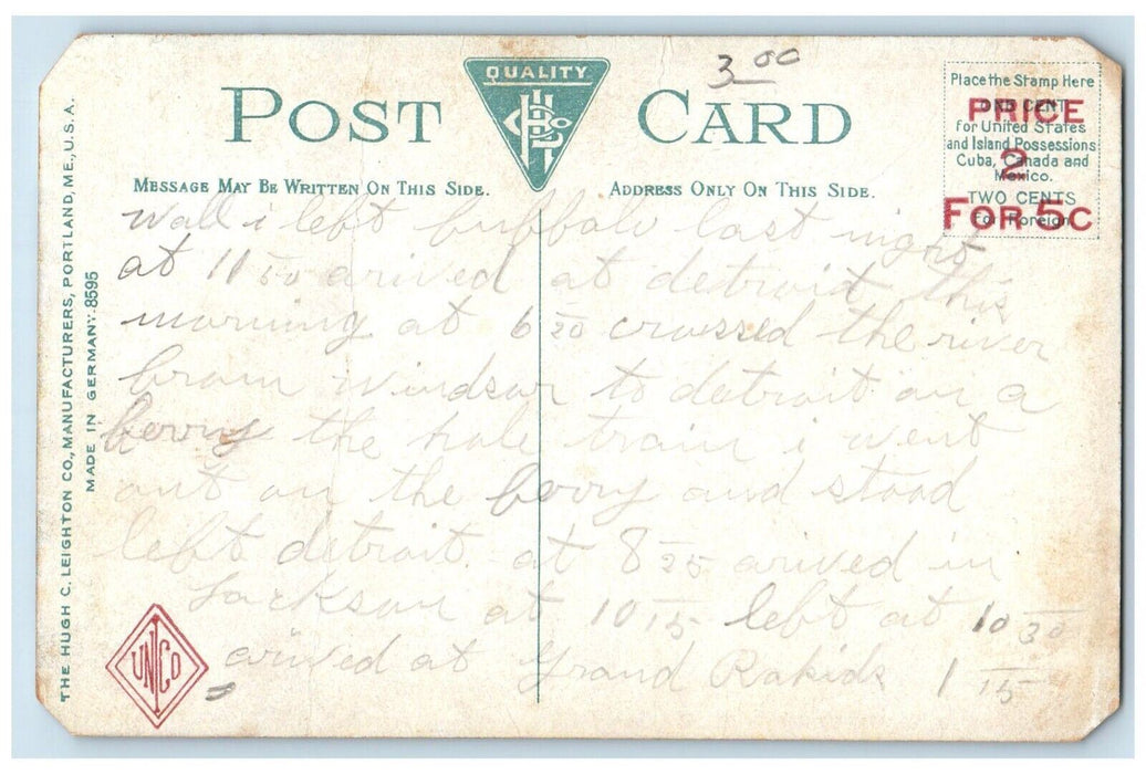 c1910 Devlin's College Main Street from Dalton Jackson Michigan MI Postcard
