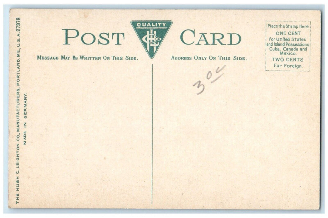 c1910 Front View High School Building Jackson Michigan MI HC Leighton Postcard