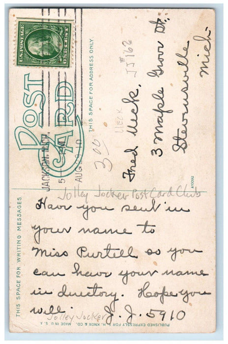 1910 Stone Marking Birthplace of Republican Party Jackson Michigan MI Postcard