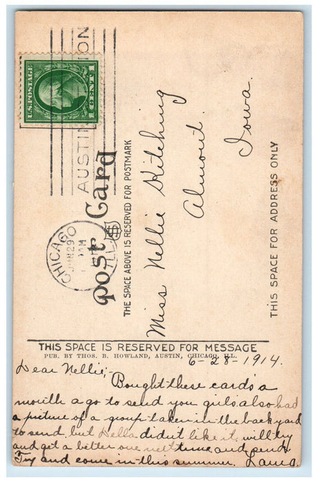 1912 South Blvd. West From S. Central Ave., Austin Chicago Illinois IL Postcard