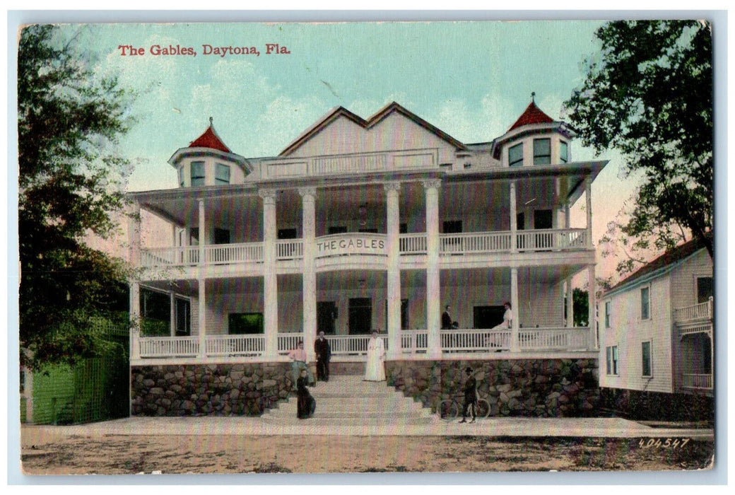 Front View Of The Gables Hotel Daytona Florida FL Antique Unposted Postcard