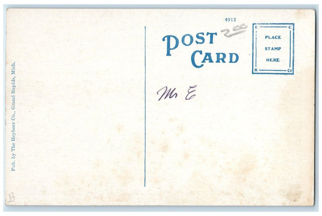 c1920's West Leonard Street Bridge Grand Rapids Michigan MI Antique Postcard