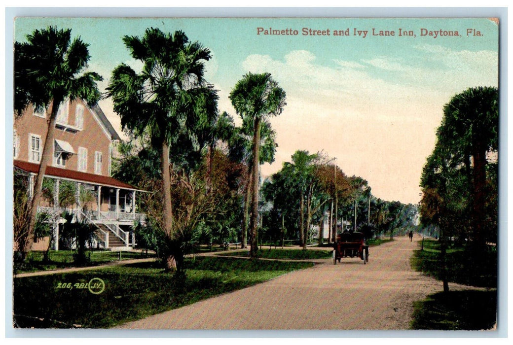 1910 Palmetto Street And Ivy Lane Inn Daytona Florida FL Antique Postcard