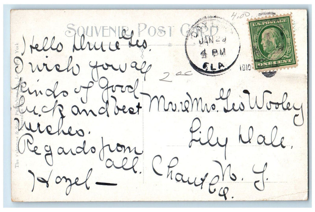 1910 Palmetto Street And Ivy Lane Inn Daytona Florida FL Antique Postcard