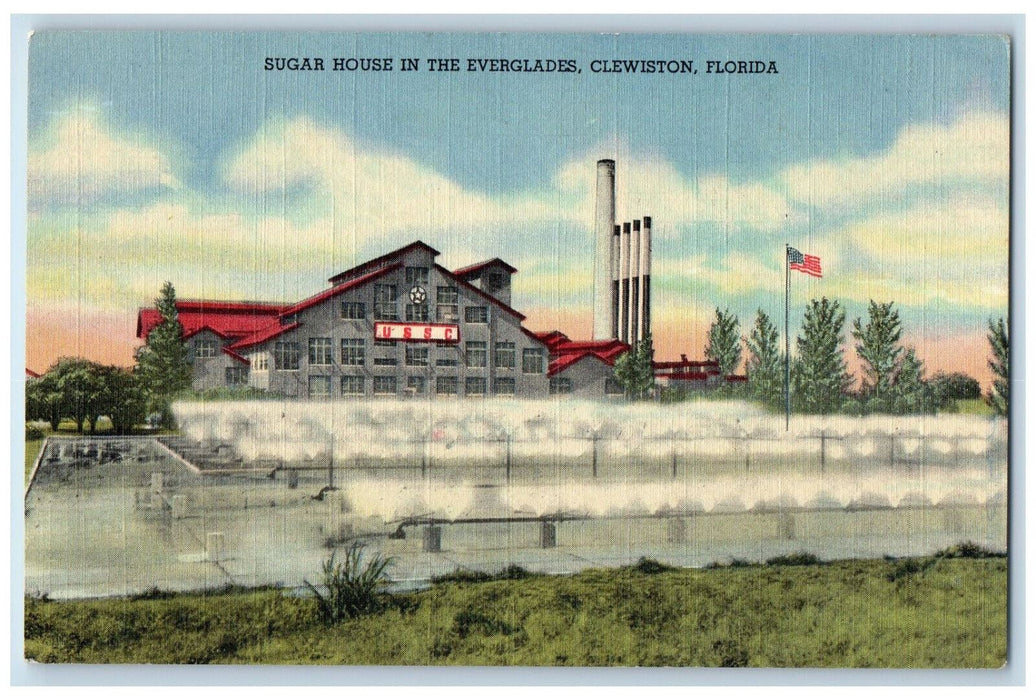 View Of Sugar House In The Everglades U.S.S.C Clewiston Florida FL Postcard
