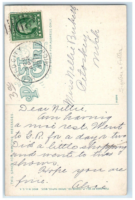 1917 Sigsbee Street School Grand Rapids Michigan MI Howard City MI Postcard