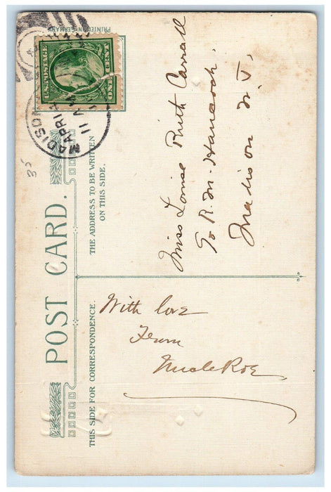 c1910's Easter Chicks Grass Winsch Back Madison Illinois IL Antique Postcard