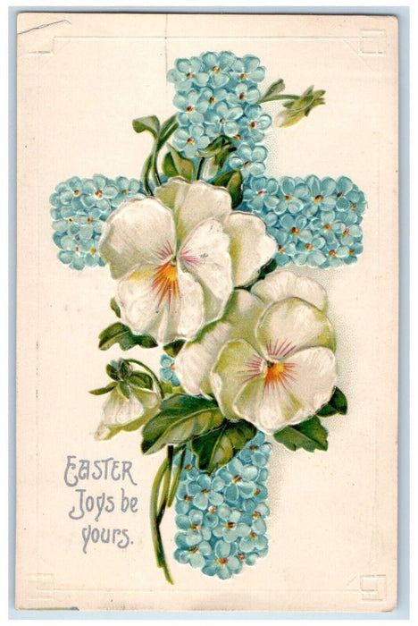 Easter Holy Cross Covered Pansies Flowers Clapsaddle Philadelphia PA Postcard