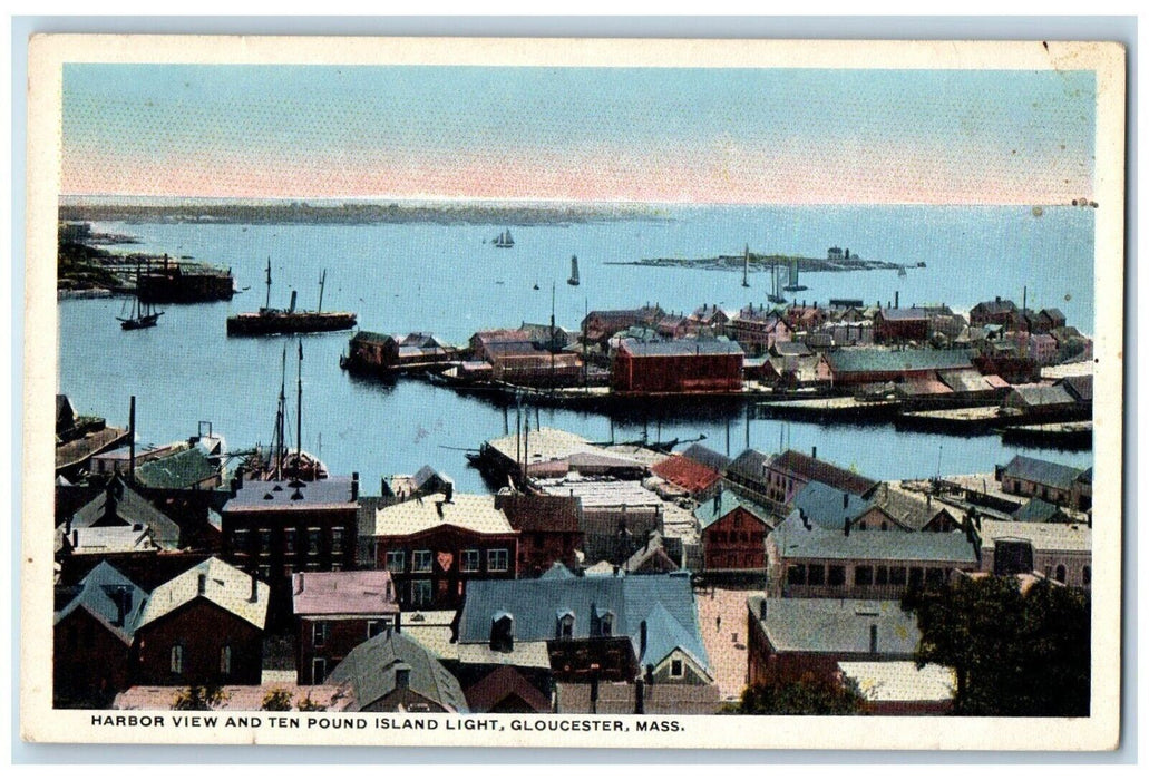 c1910 Harbor View Ten Pound Island Light Gloucester Massachusetts MA Postcard