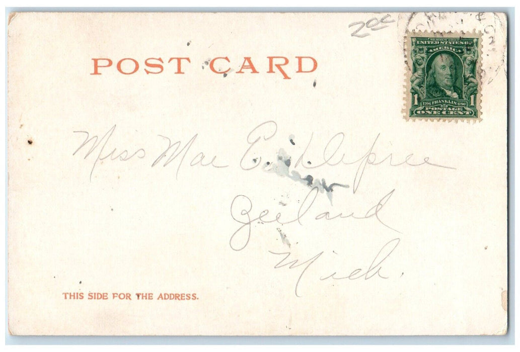 c1905 Ryerson Public Library Grand Rapids Michigan MI Antique Postcard