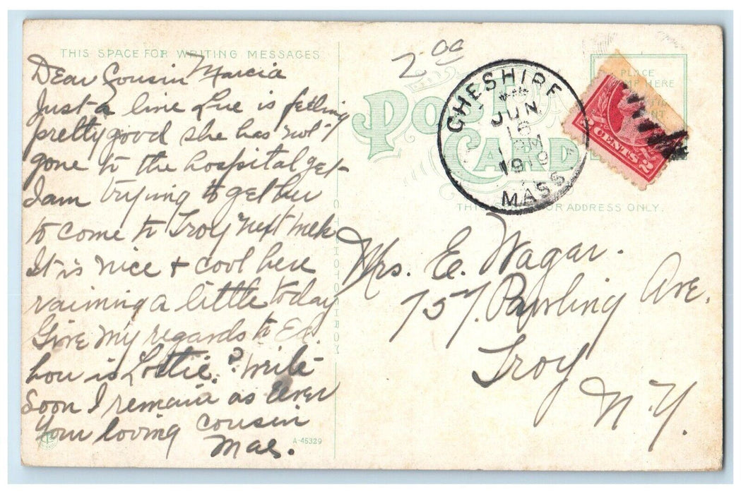 1919 William Francis Bartlett School Pittsfield Massachusetts Antique Postcard