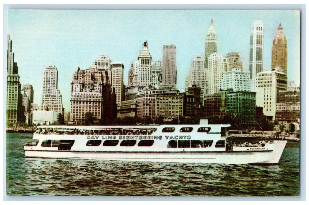 c1960 M.U. Knickerbocker Day Line Sightseeing Yachts Inc Manhattan NY Postcard
