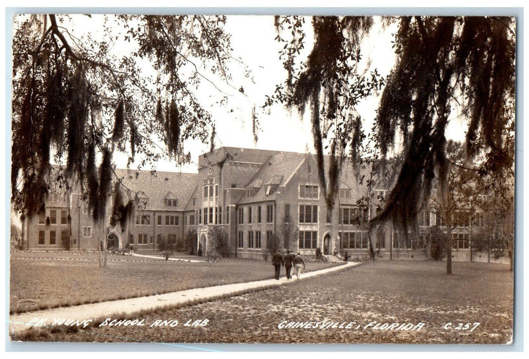 1946 P.K. Young School And Lab View Gainesville Florida FL RPPC Photo Postcard