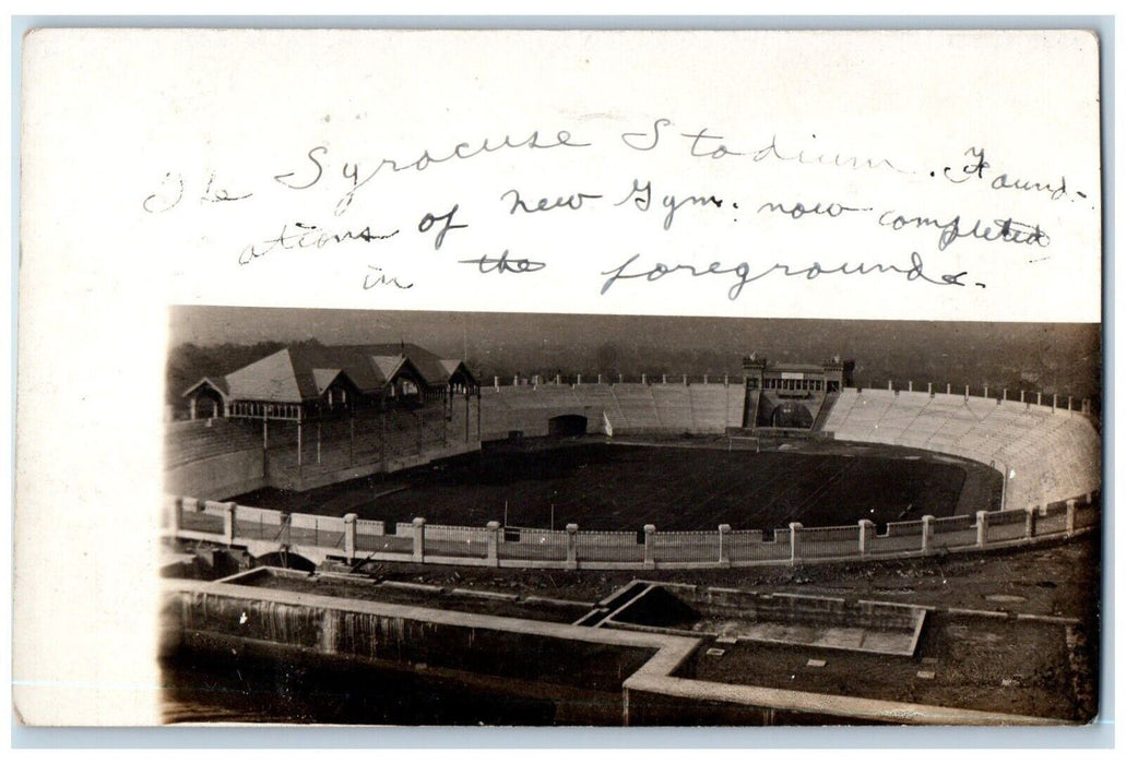 1909 Stadium View Gym Construction Syracuse University NY RPPC Photo Postcard