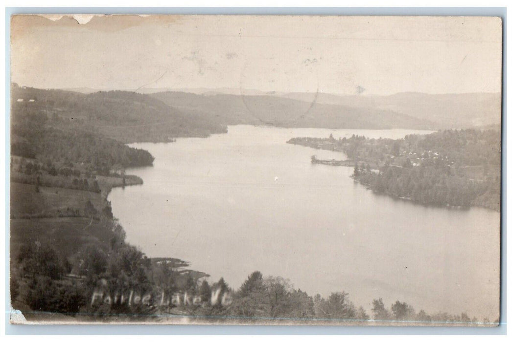 1929 Birds Eye View Of Fairlee Lake Vermont VT RPPC Photo Posted Postcard