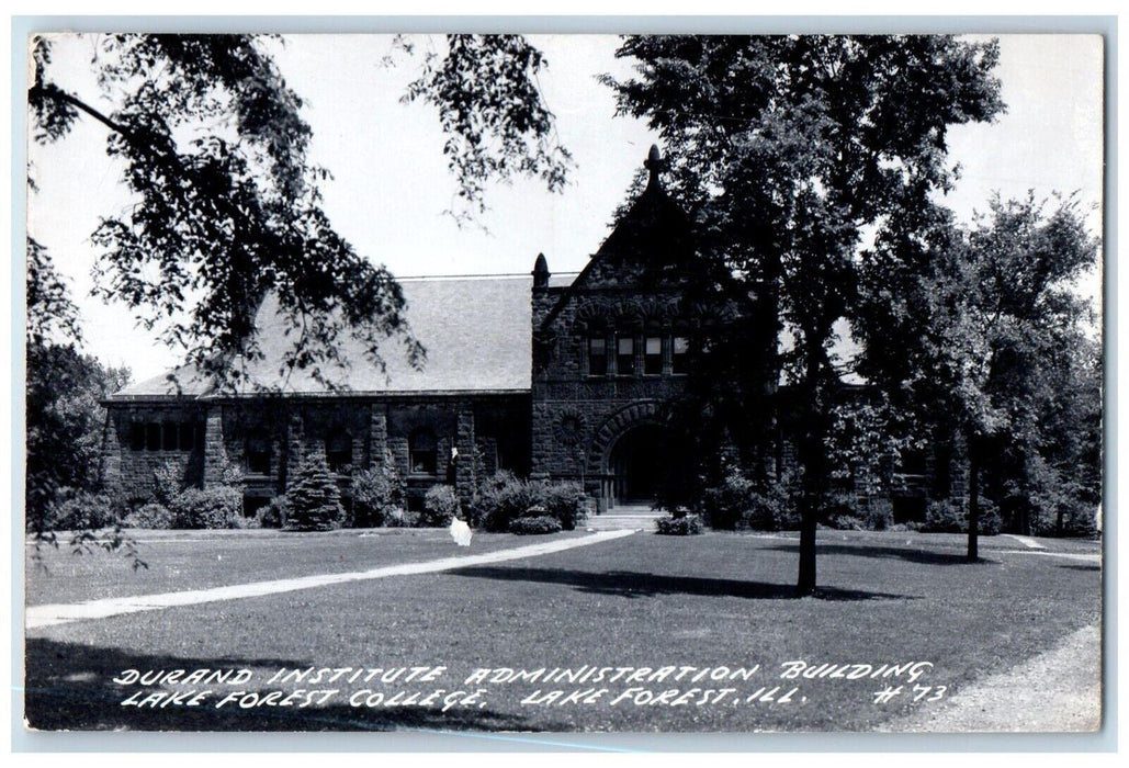 c1950's Durand College Admin Building Lake Forest IL RPPC Photo Postcard