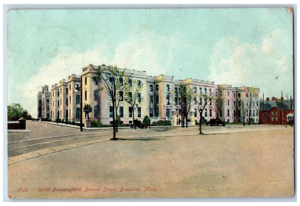 c1910 Hotel Beaconsfield Beacon Street Brookline Massachusetts Vintage Postcard