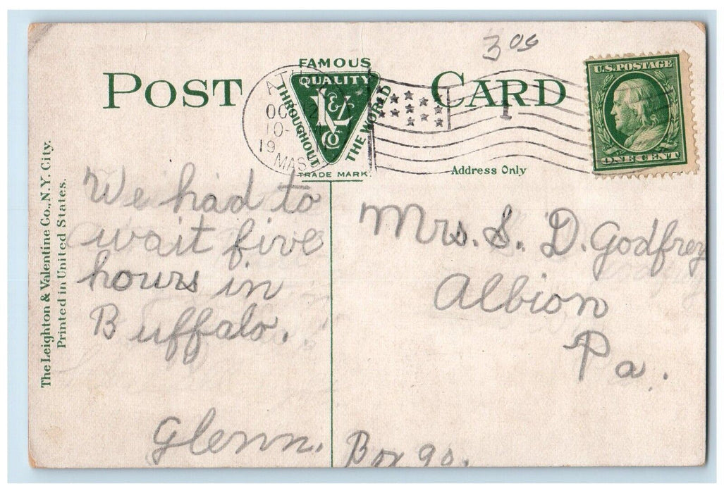 1911 Railway Station Building Canon Athol Massachusetts Vintage Antique Postcard