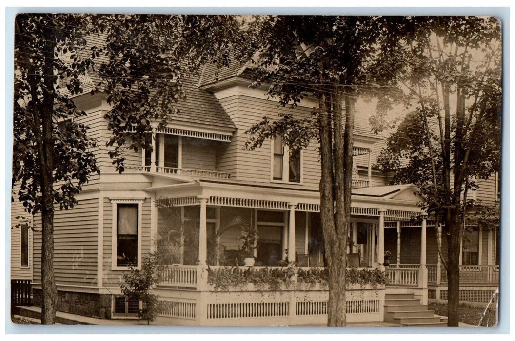 1909 Home Residence View Porch Rocking Chair Gloversville NY RPPC Photo Postcard