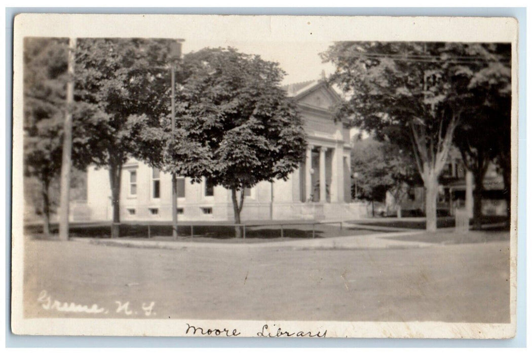 1909 Moore Library View Greene New York NY RPPC Photo Posted Postcard