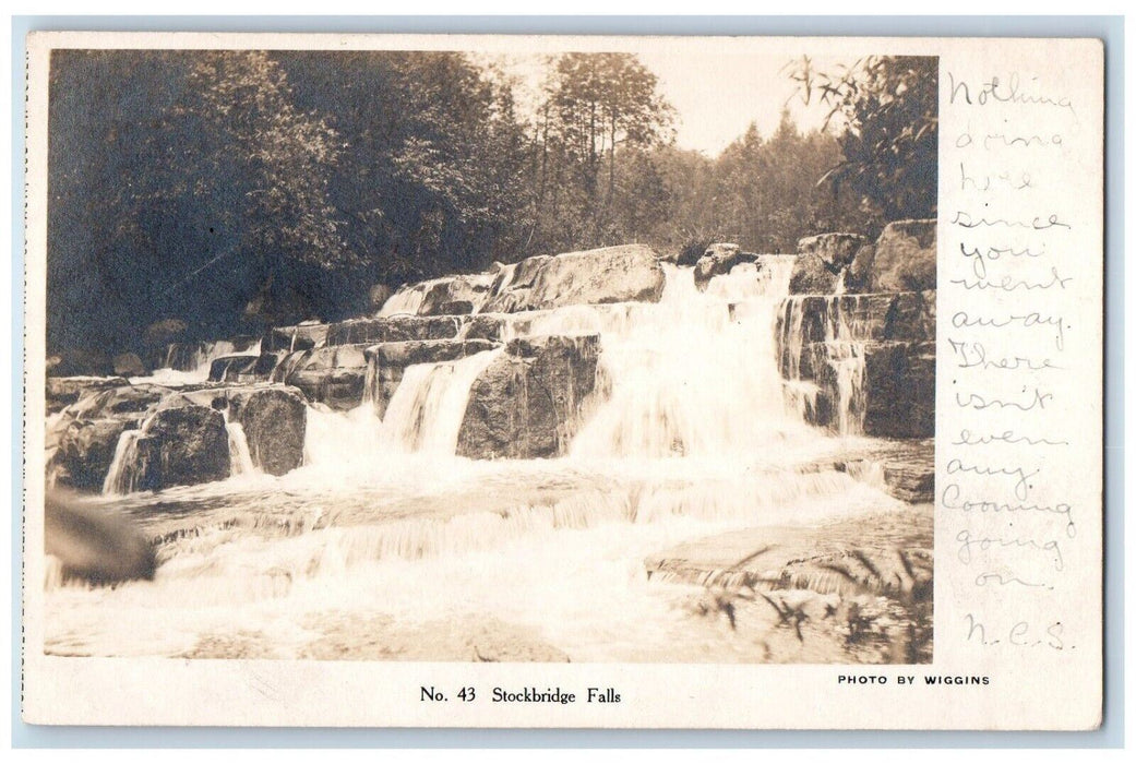1906 Stockbridge Falls View Wiggins Earlville New York NY RPPC Photo Postcard