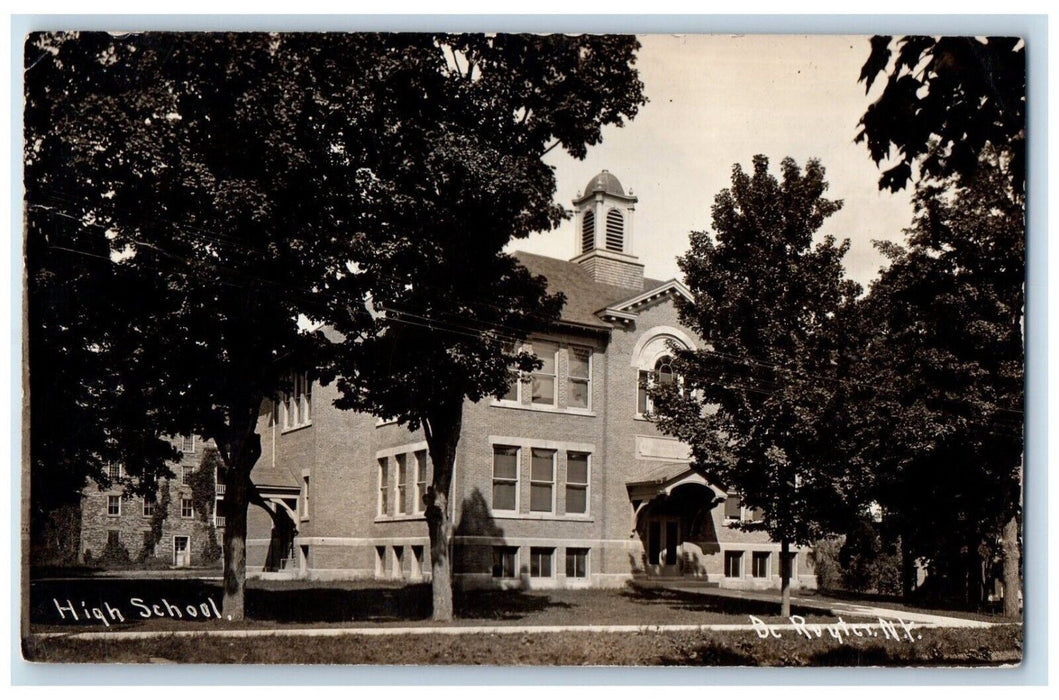 c1910's High School View DeRuyter New York NY RPPC Photo Posted Postcard
