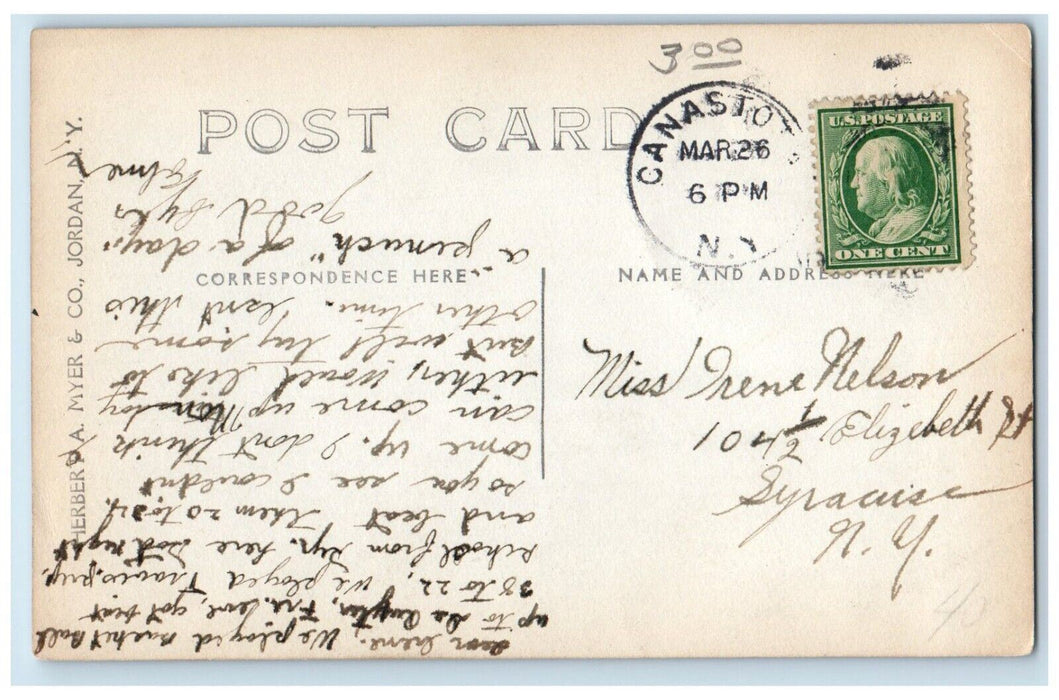 c1910's High School View DeRuyter New York NY RPPC Photo Posted Postcard